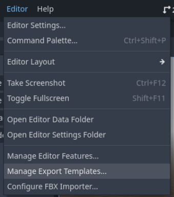 Open export template manager