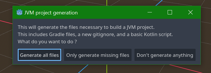 Project dialog